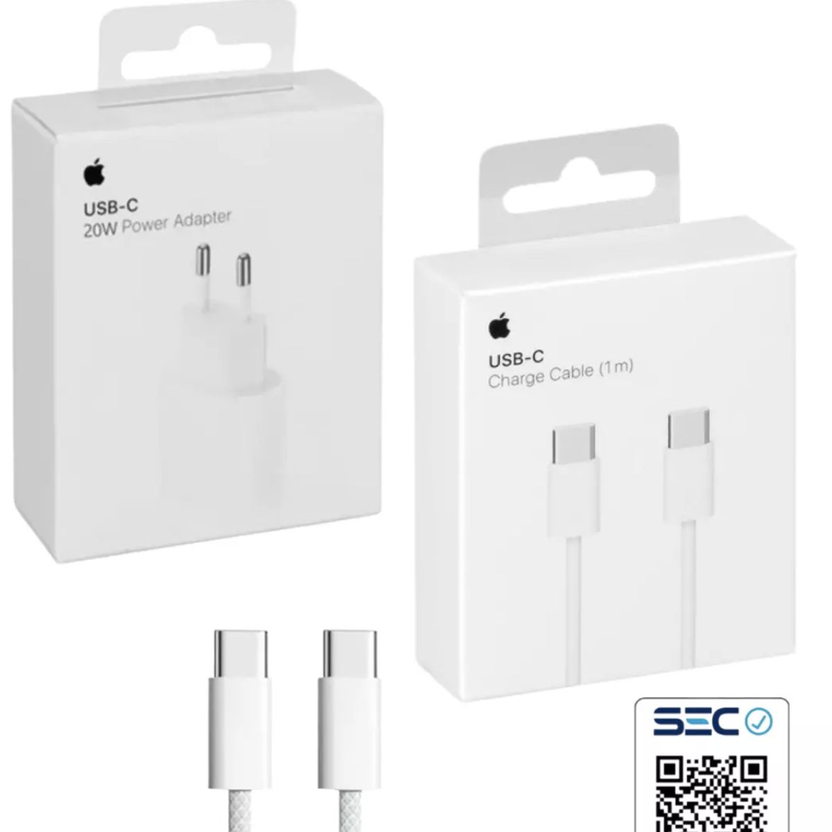 APPLE - Cargador Apple USB-C 20W Original Con Cable C a C