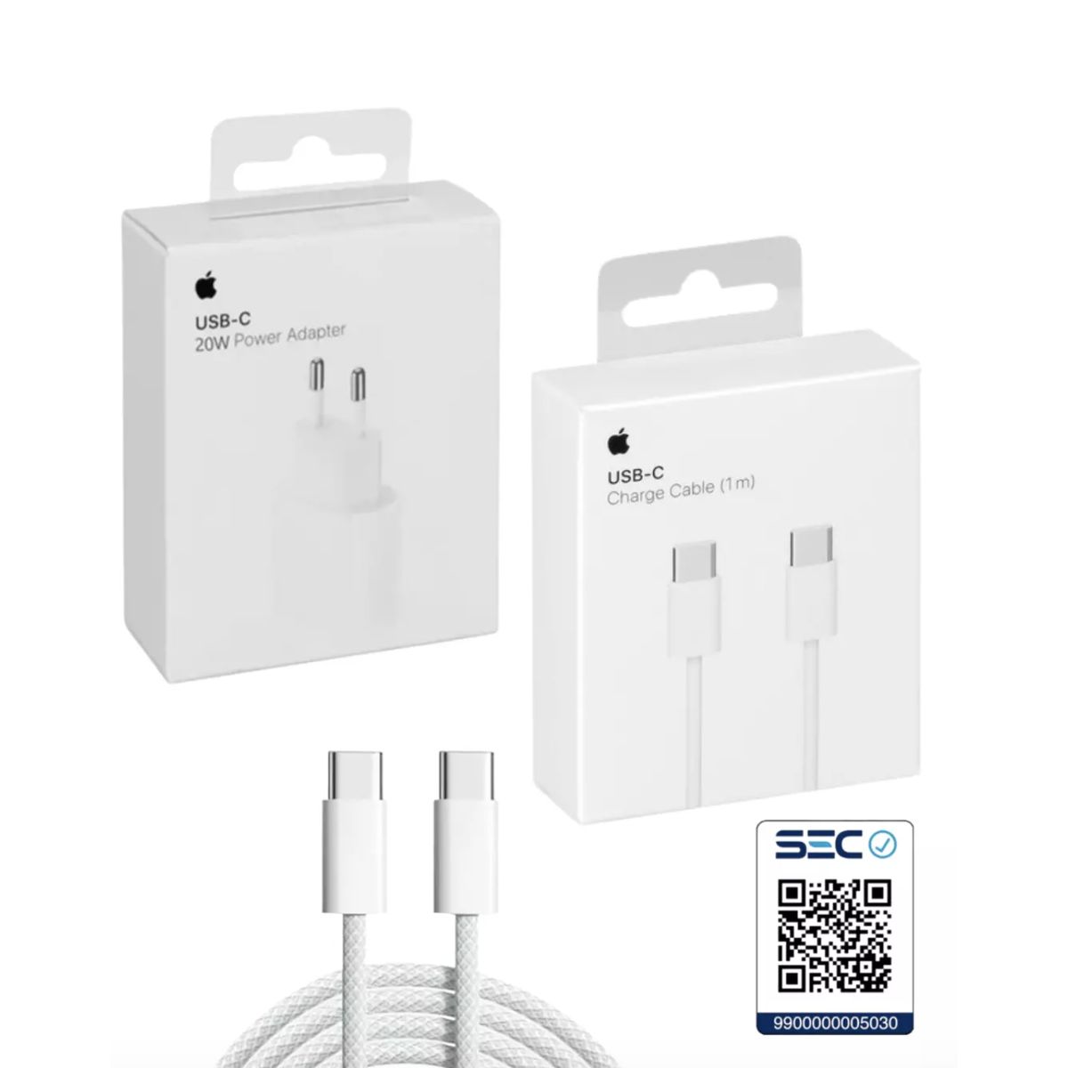 APPLE - Cargador Apple USB-C 20W Original Con Cable C a C