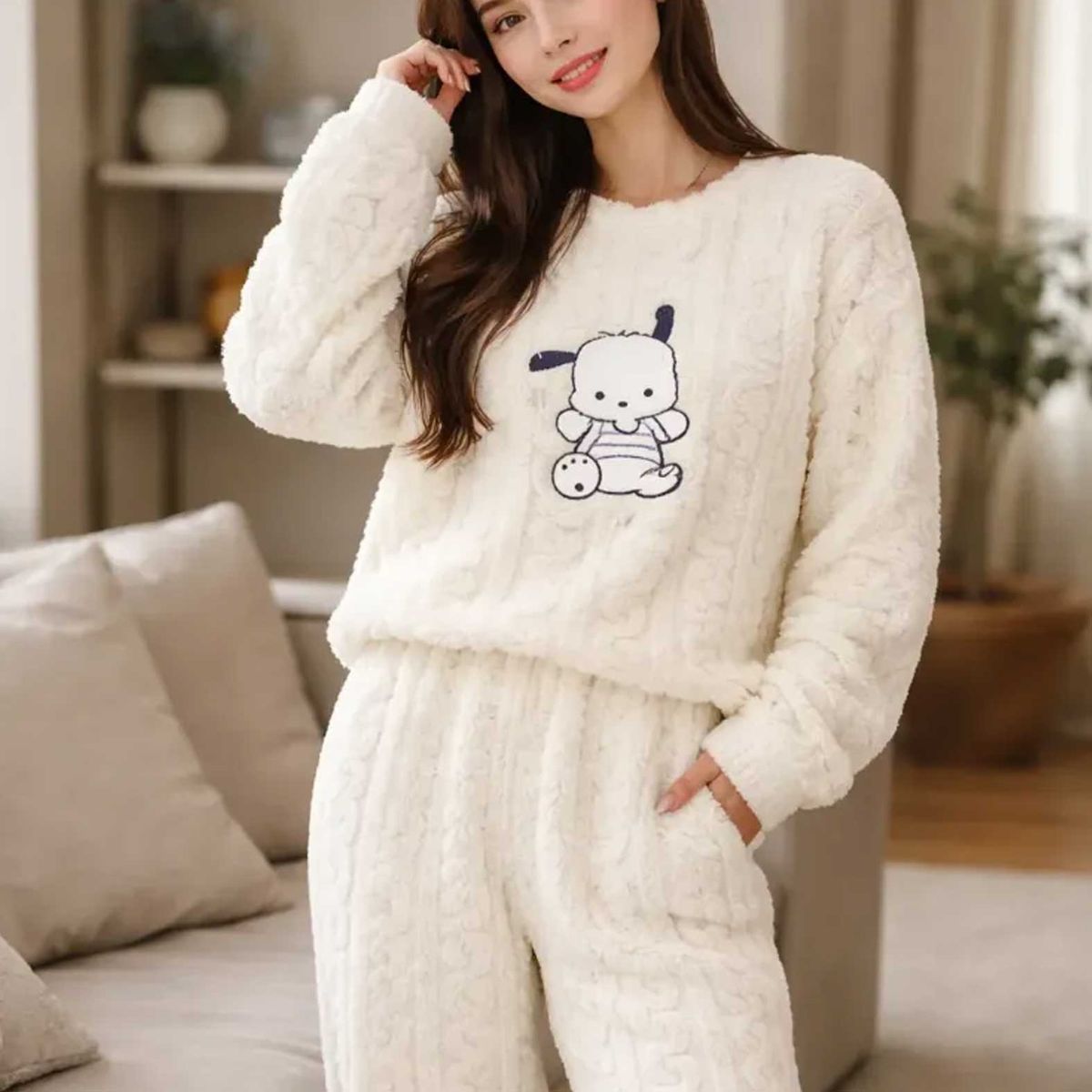 MAYORAL - Pijama Mujer Plush Trenzado Invierno Set Calido Pochacco - Gatito