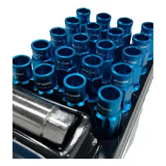 GENERICO - Set De 20 Tuercas Racing De Seguridad Para Llantas 12x1.25 azul