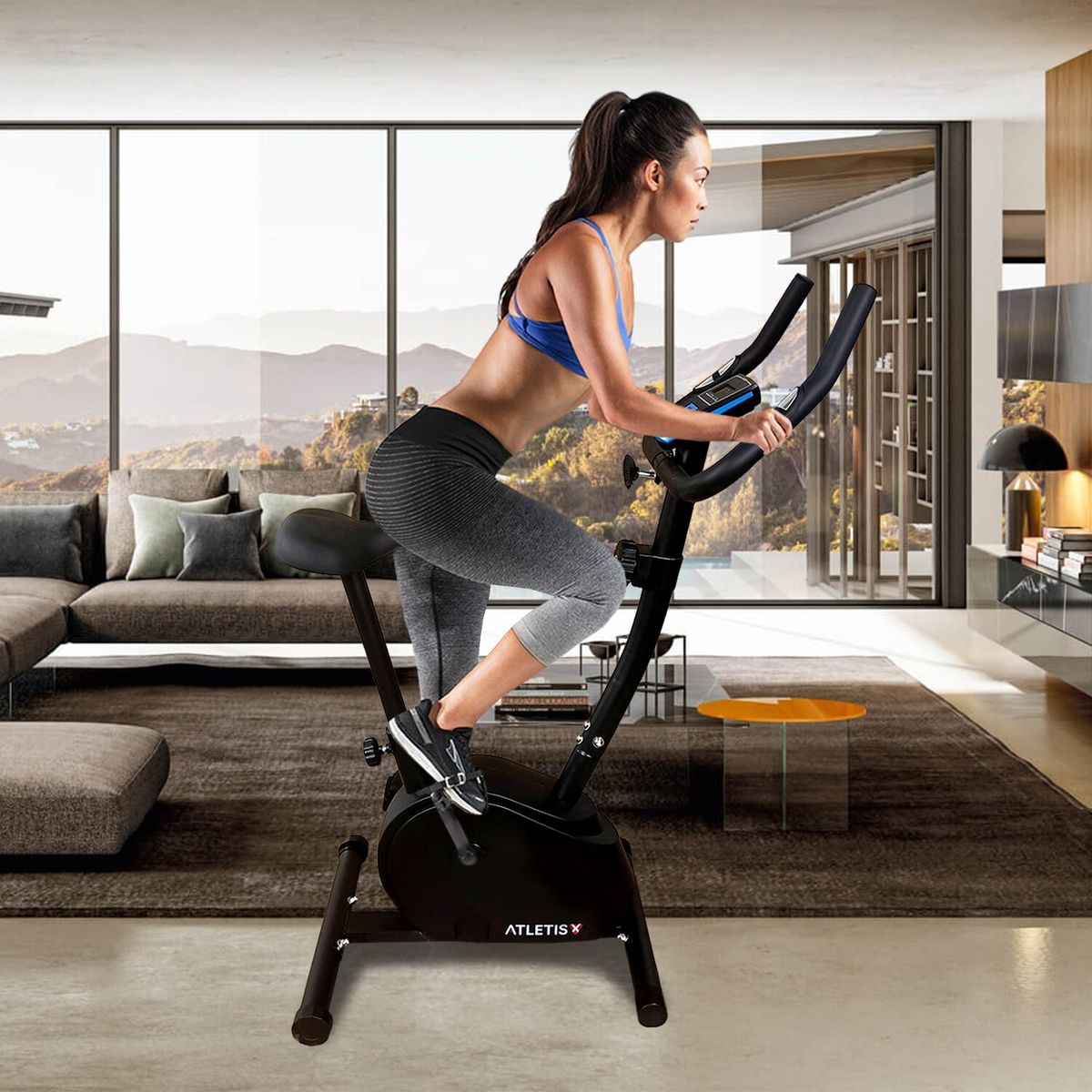 ATLETIS - Bicicleta Estática Magnética 8 Niveles Negro
