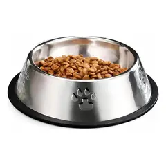 GENERICO - Cuenco 26cm Mascota Durable Anticorrosivo Uso Diario Cocina Hogar Acero Color Gris Metalico Agua