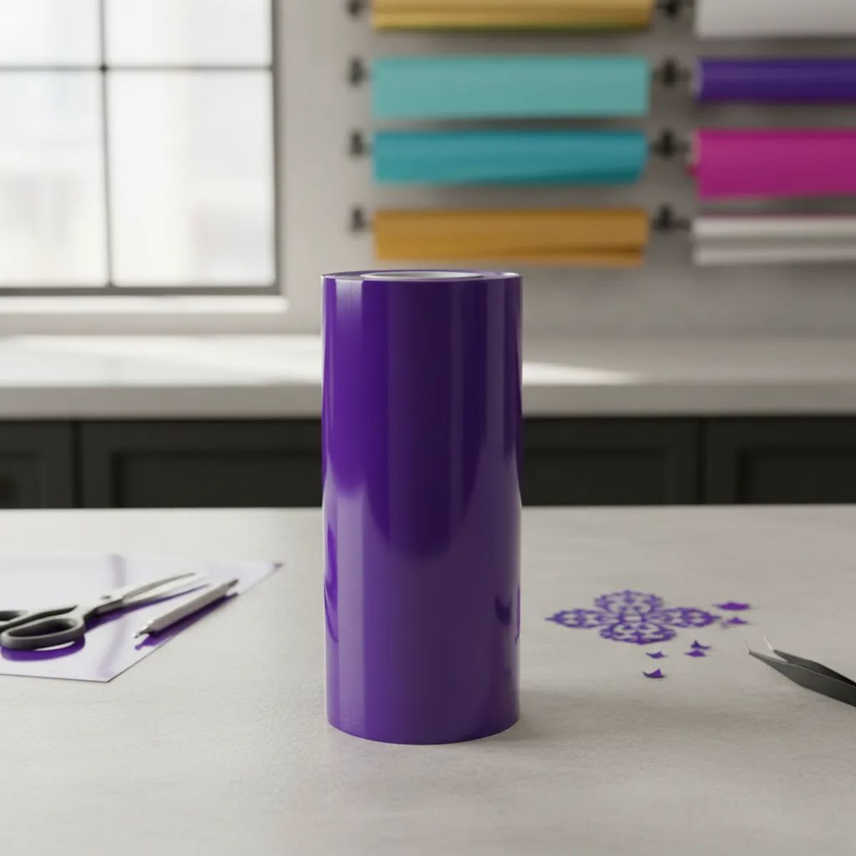 NEON - Vinilo Adhesivo De Corte Morado Brillante De 30 Cm X 10 Mts