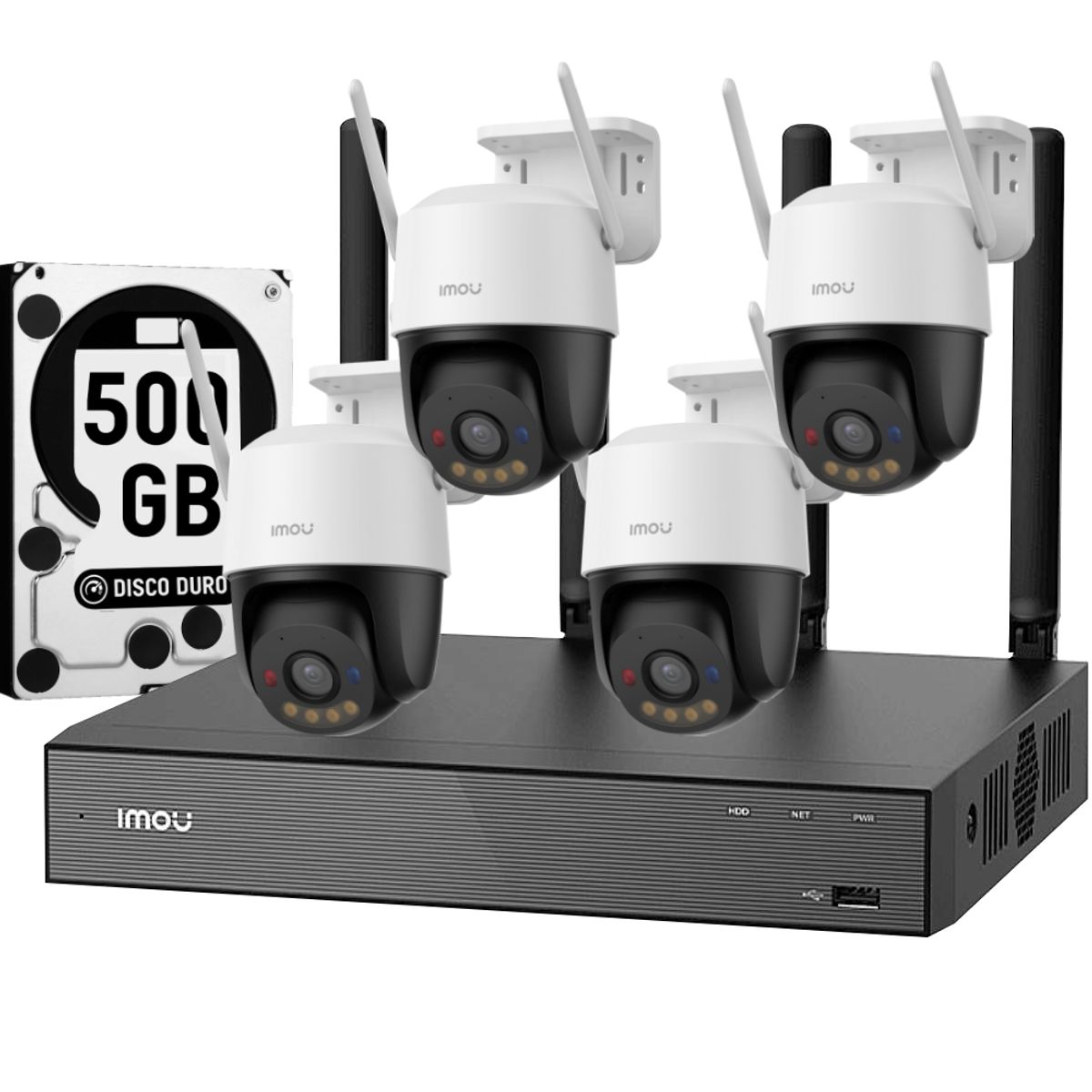 IMOU - Kit 4 Camaras Cruiser SC Imou Wifi 3mp Audio Luz Inteligente Imoulife