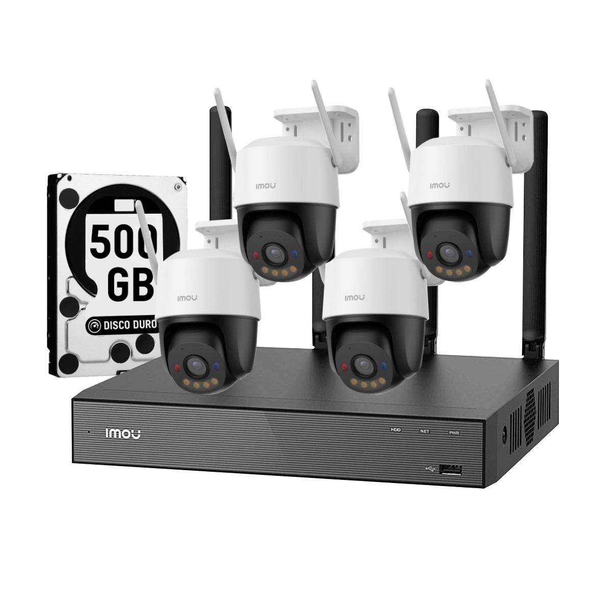 IMOU - Kit 4 Camaras Cruiser SC Imou Wifi 3mp Audio Luz Inteligente Imoulife