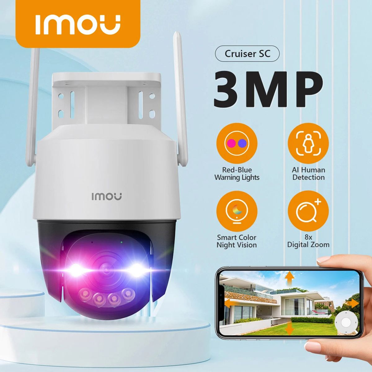IMOU - Kit 4 Camaras Imou Wifi 3mp Audio Luz Inteligente Imoulife