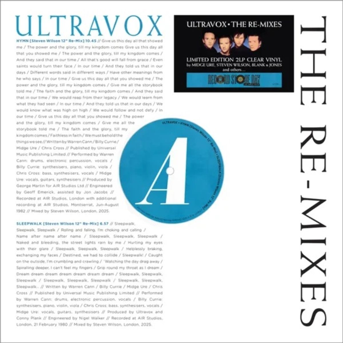 GENERICO - Ultravox - The Re-Mixes RSD - Vinilo Doble White