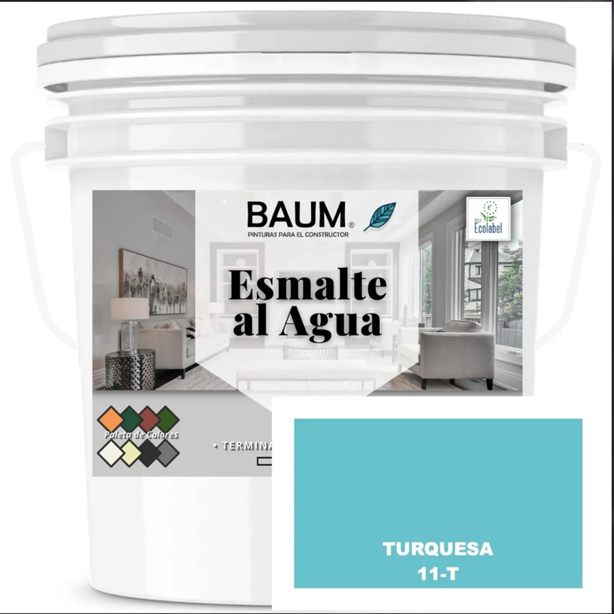BAUM - TINETA PINTURA ESMALTE AL AGUA - TURQUESA 11-T - PINTURASPROFESIONALES CHILE