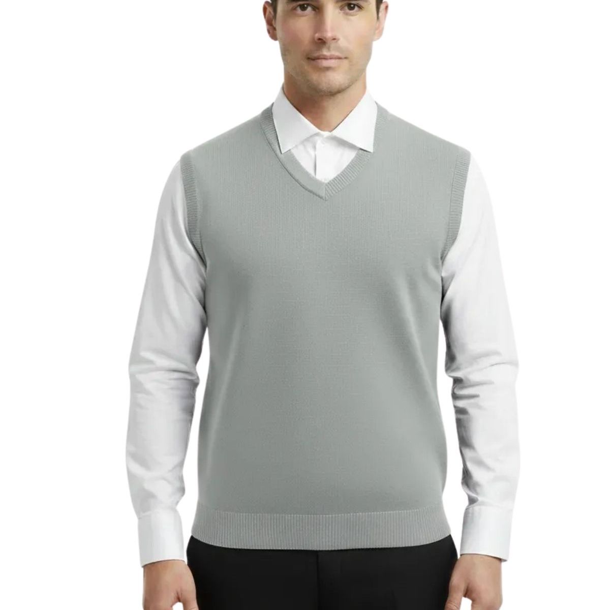 LOOK SHOP - Sweater Sin Mangas Hombre Cuello V Excelente Calidad 131