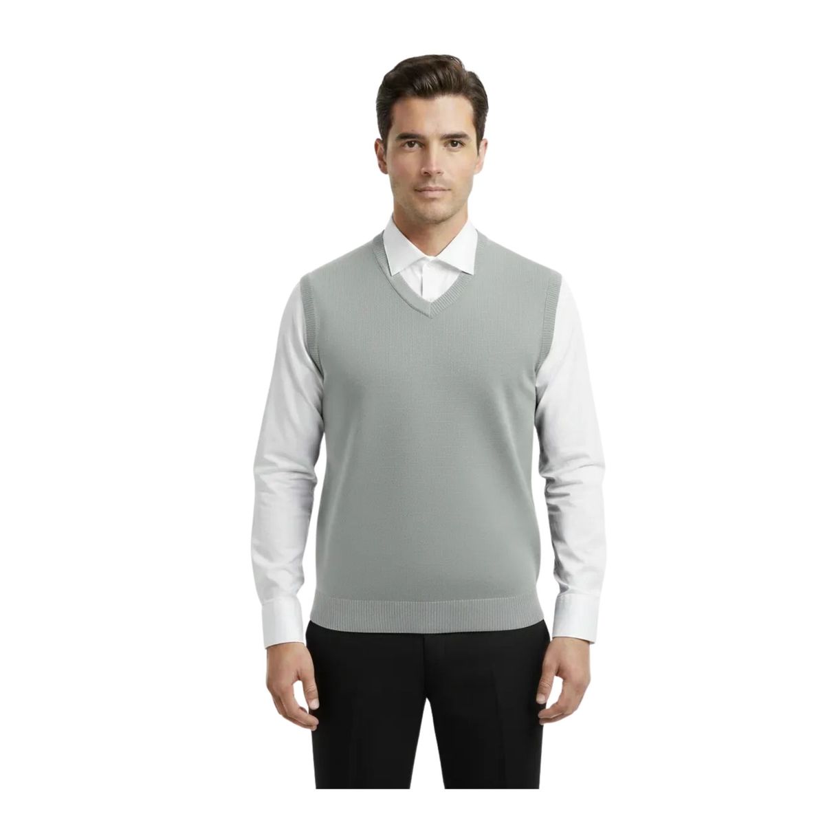 LOOK SHOP - Sweater Sin Mangas Hombre Cuello V Excelente Calidad 131