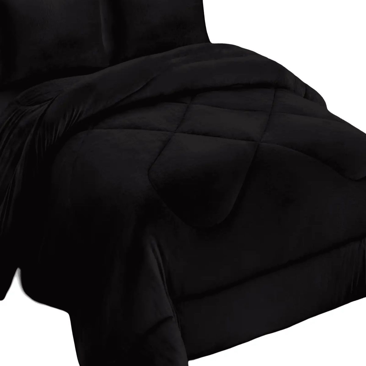 GENERICO - COBERTOR CON CHIPORRO PLUSH  2 PLAZAS  NEGRO