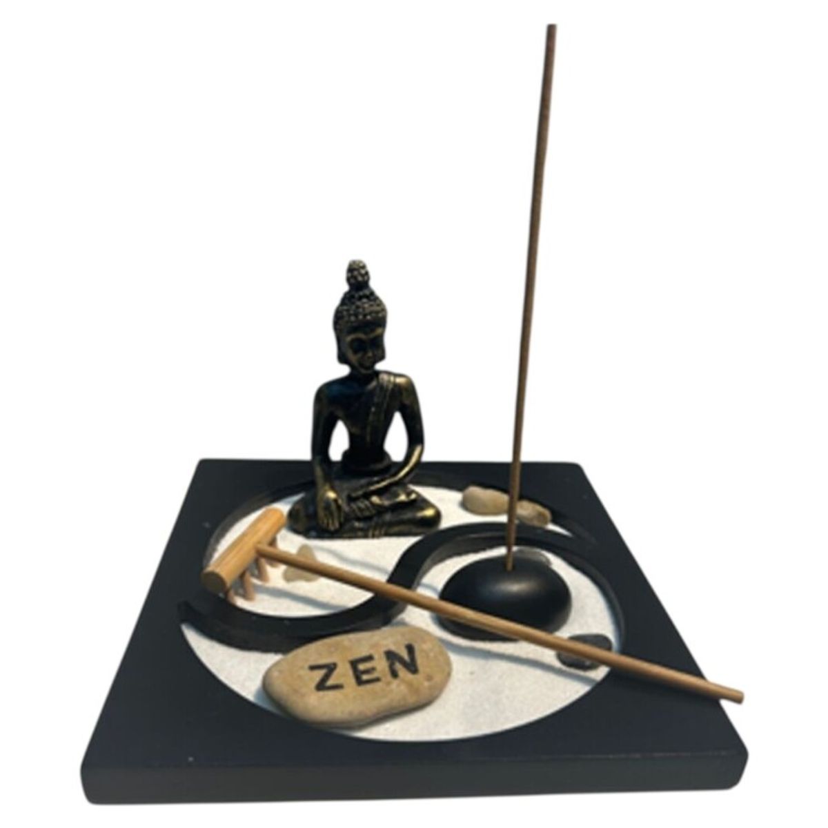 GENERICO - Porta Vela De Buda Con Porta Incienso Candelabro