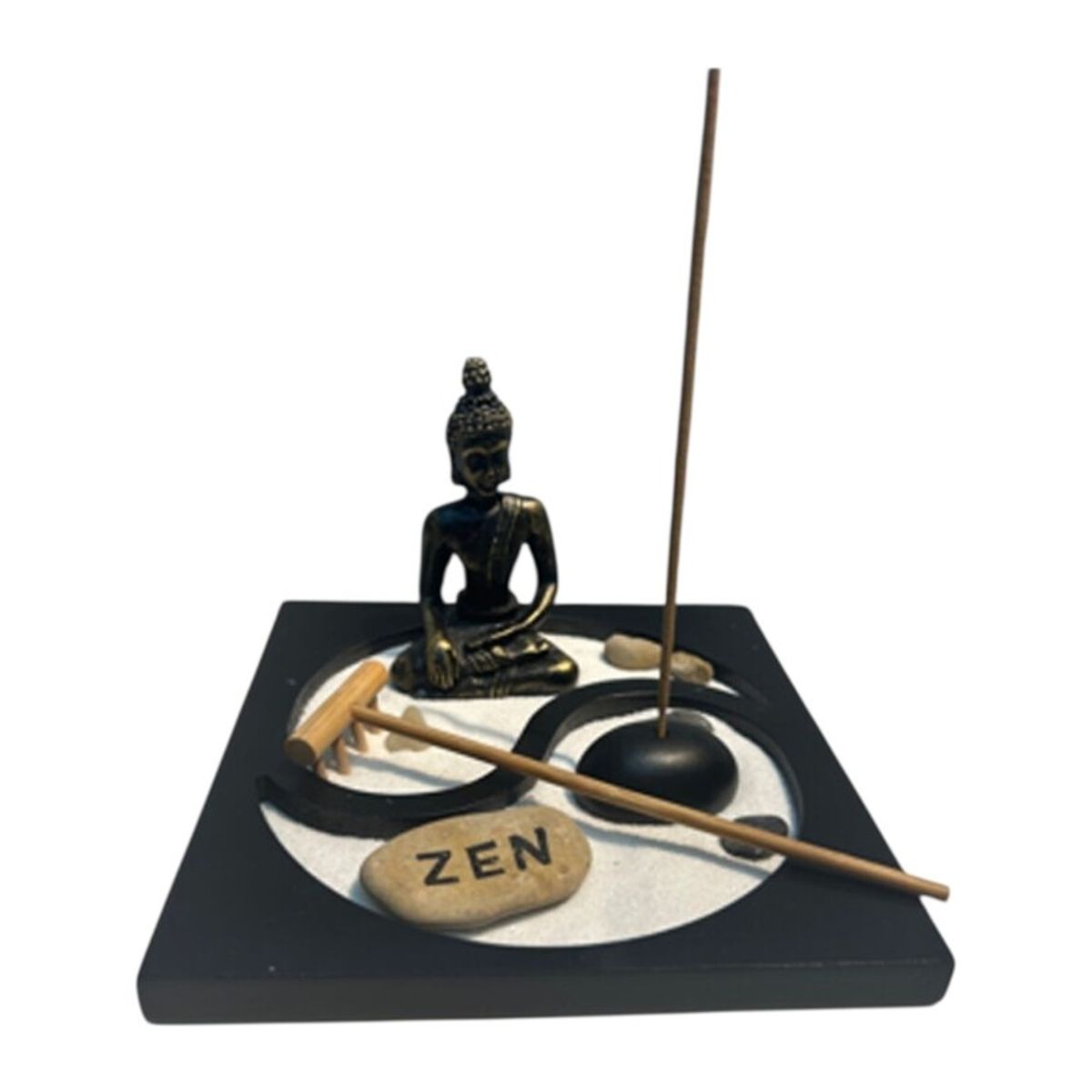 GENERICO - Porta Vela De Buda Con Porta Incienso Candelabro