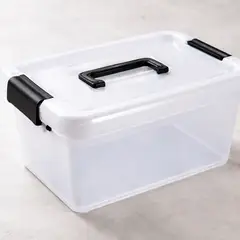 GENERICO - Caja Organizadora Plástica Transparente 20l Con Tapa Y Asa