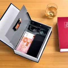 ZZODS - Caja Fuerte Camuflada Tipo Libro Con Clave Azul