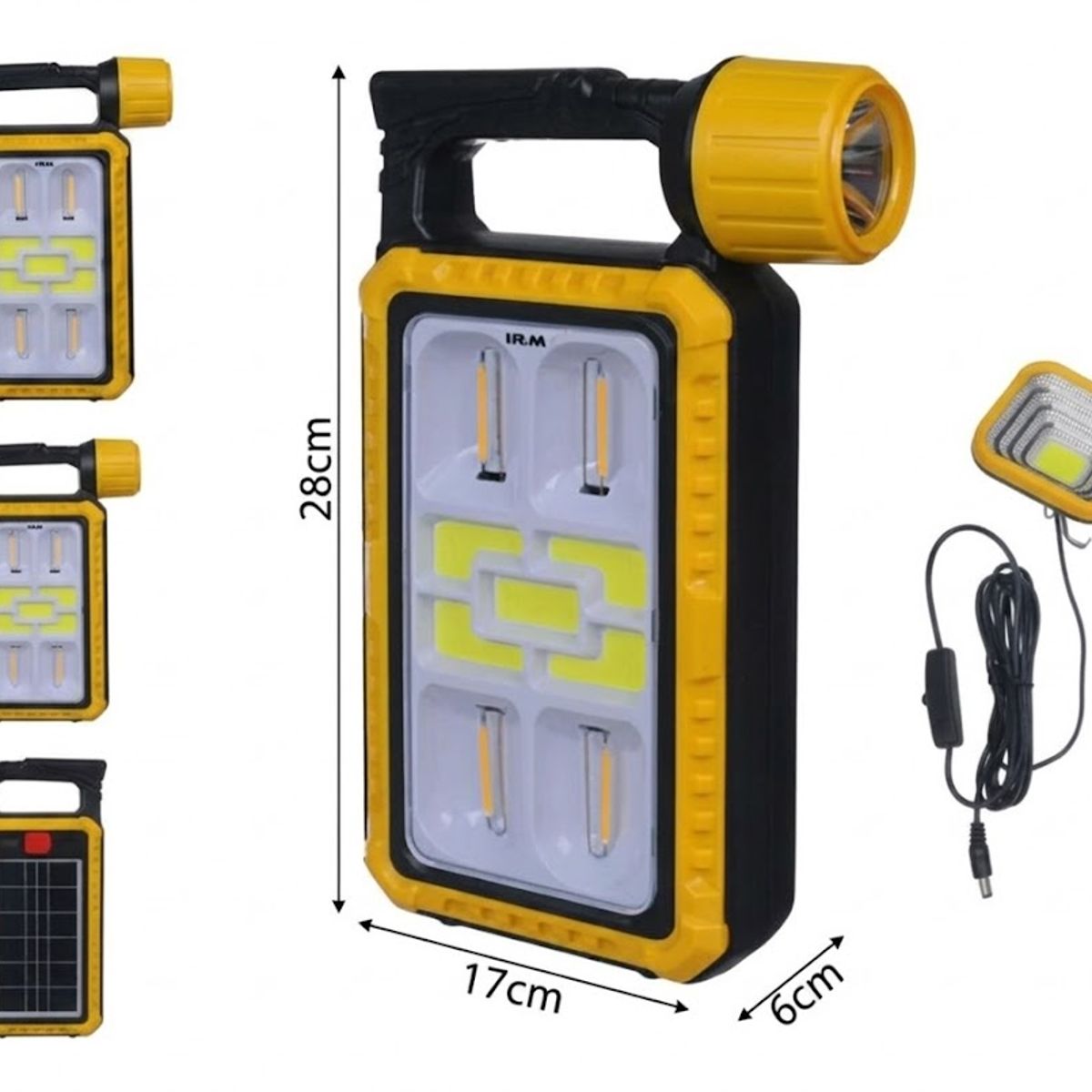 GENERICO - Linterna solar multifuncional portátil color Amarillo
