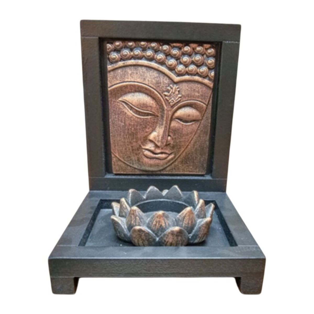 GENERICO - Figura de Buda con Porta Incienso y Base para Vela