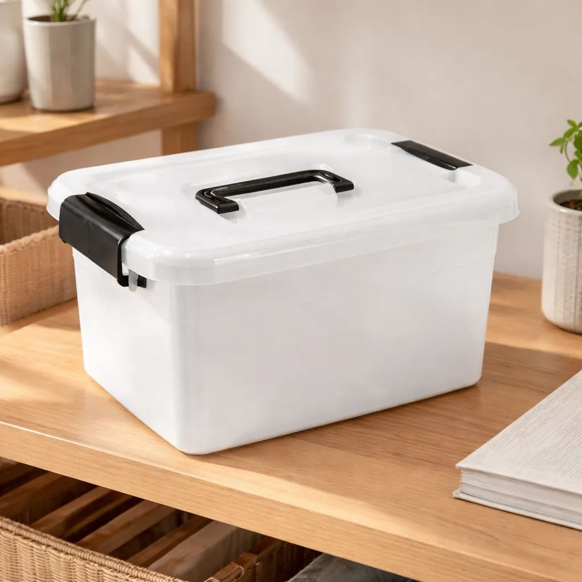 GENERICO - Caja Organizadora Transparente 15l Con Tapa 38x28x22cm