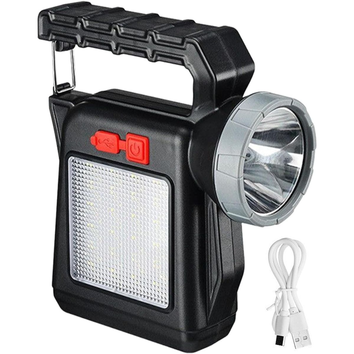 GENERICO - Linterna Solar Recargable - Linterna Compacta de Mano, Portátil para Senderismo Ciclismo y Camping