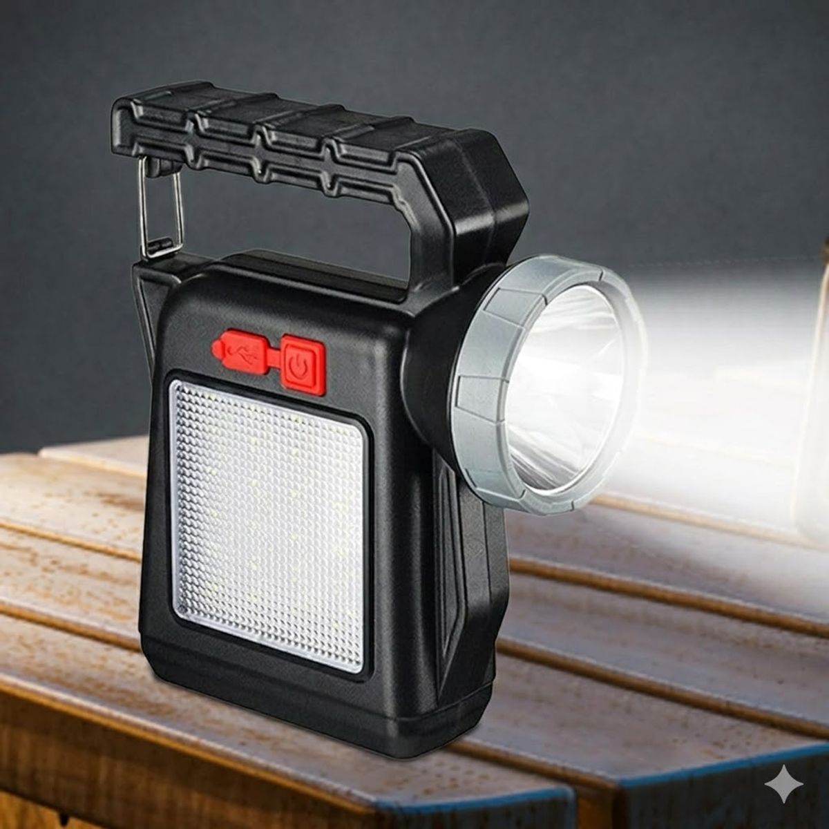 GENERICO - Linterna Solar Recargable - Linterna Compacta de Mano, Portátil para Senderismo Ciclismo y Camping