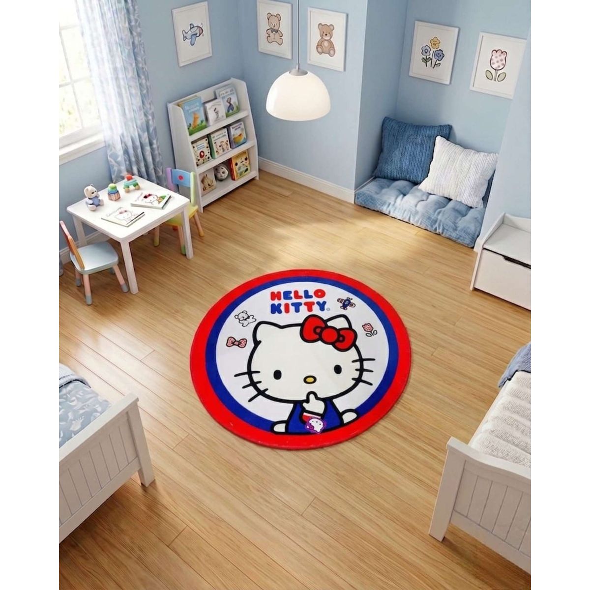 GENERICO - Alfombra Circular Acolchada Infantil De 80cm