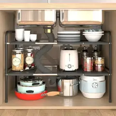 GENERICO - Mueble Organizador Estante Cocina Baño Ajustable