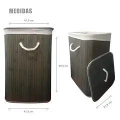 GENERICO - Cesto De Ropa Rectangular Bambú