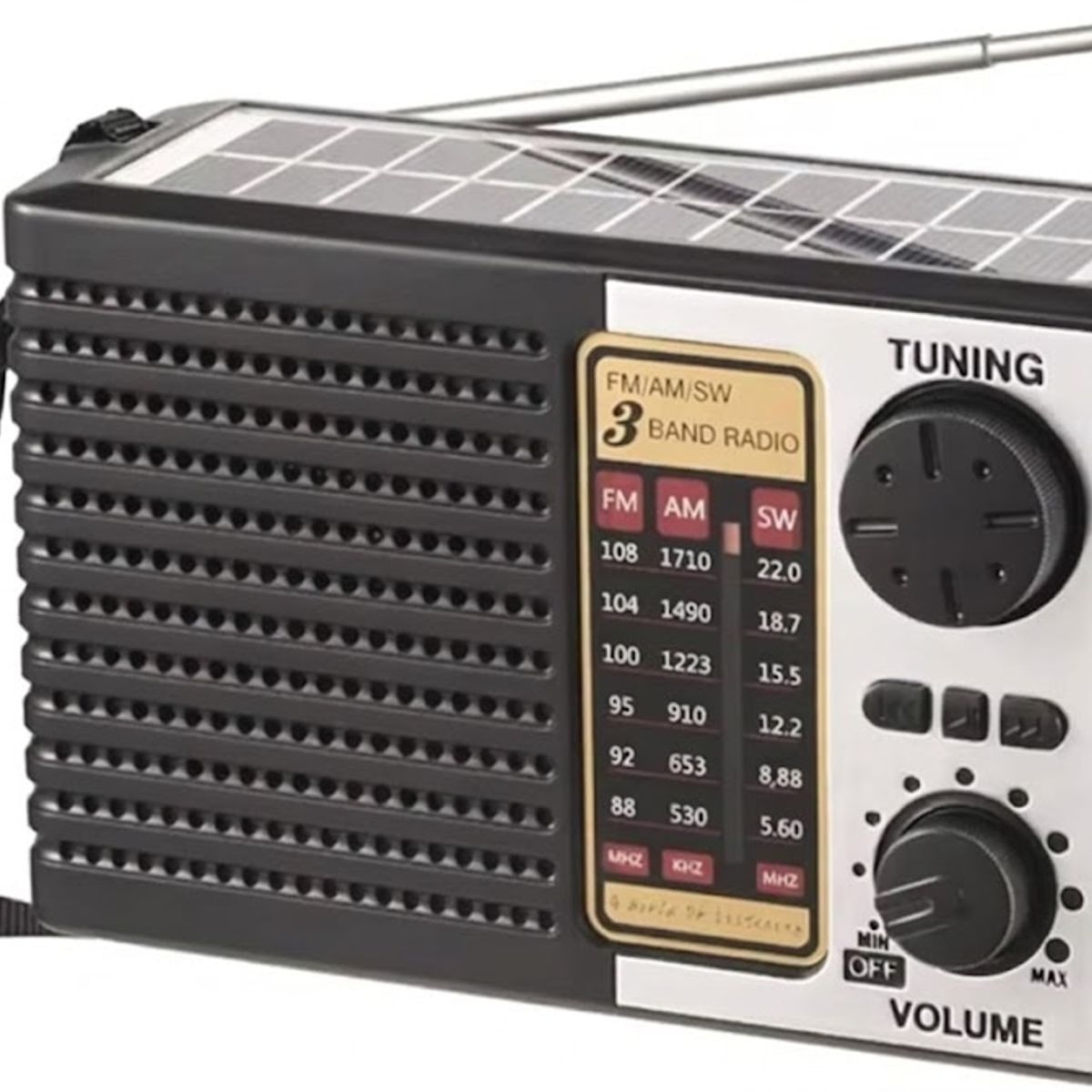 GENERICO - Radio solar portátil multifuncional para emergencias de 3 bandas AM, FM y SW