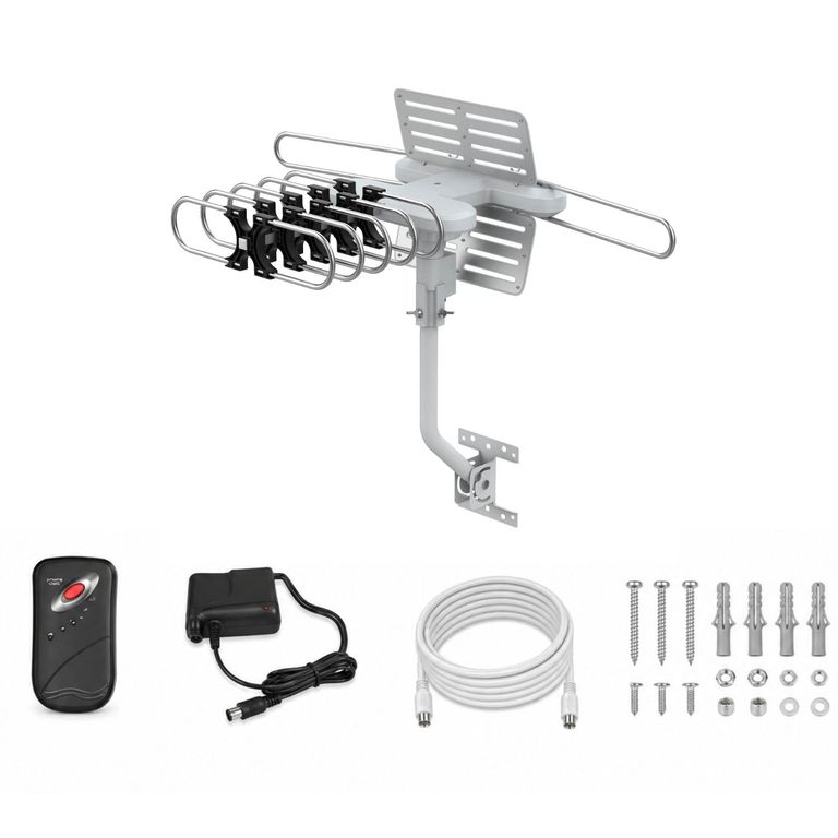 TECNOLAB Antena TV Exterior 360 Grados VHF-UHF-HD con Control Motor - SC