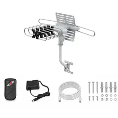 TECNOLAB - Antena TV Exterior 360 Grados VHF-UHF-HD con Control Motor - SC