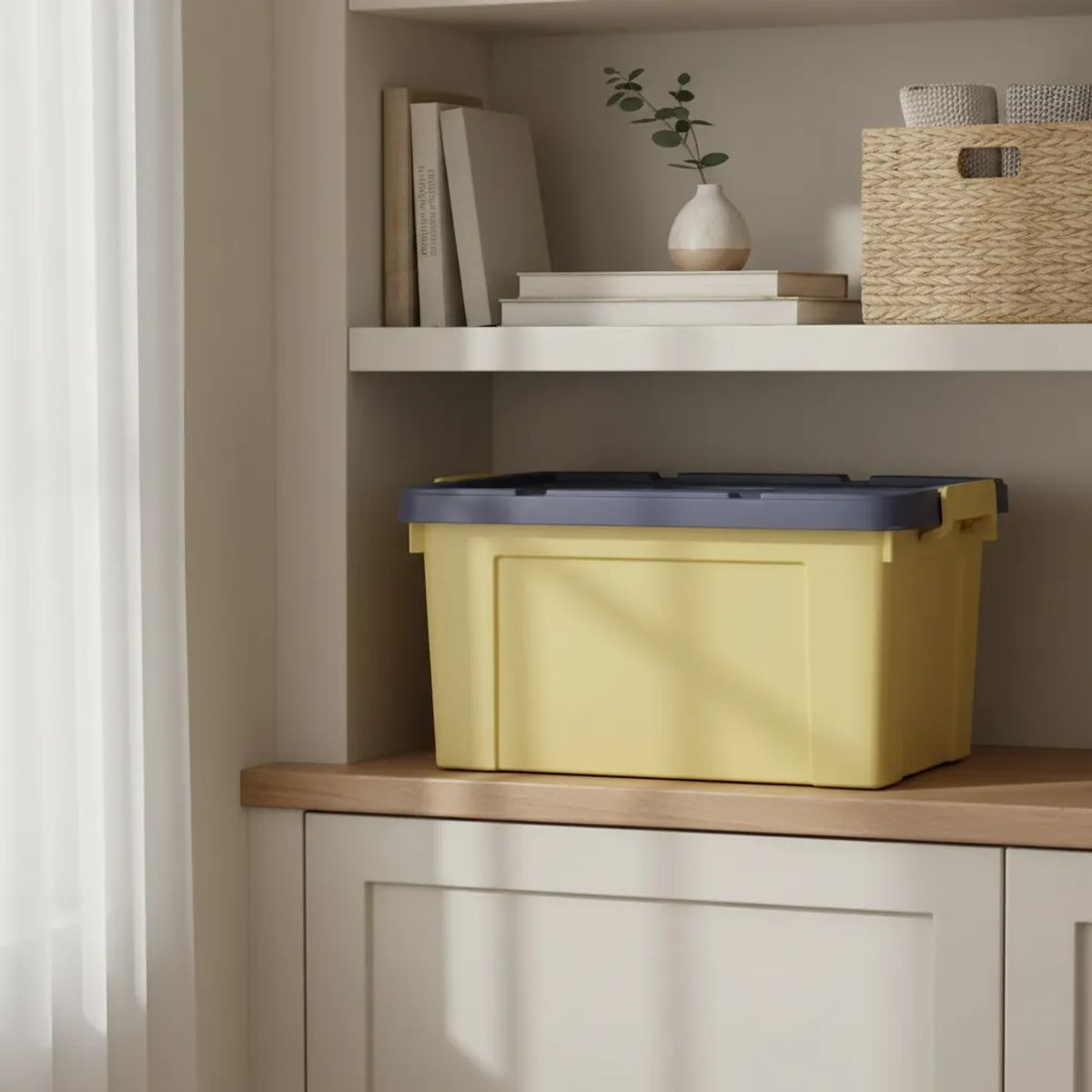 GENERICO - Caja Organizadora Plastica 20 Litros Con Tapa 42x30x25cm