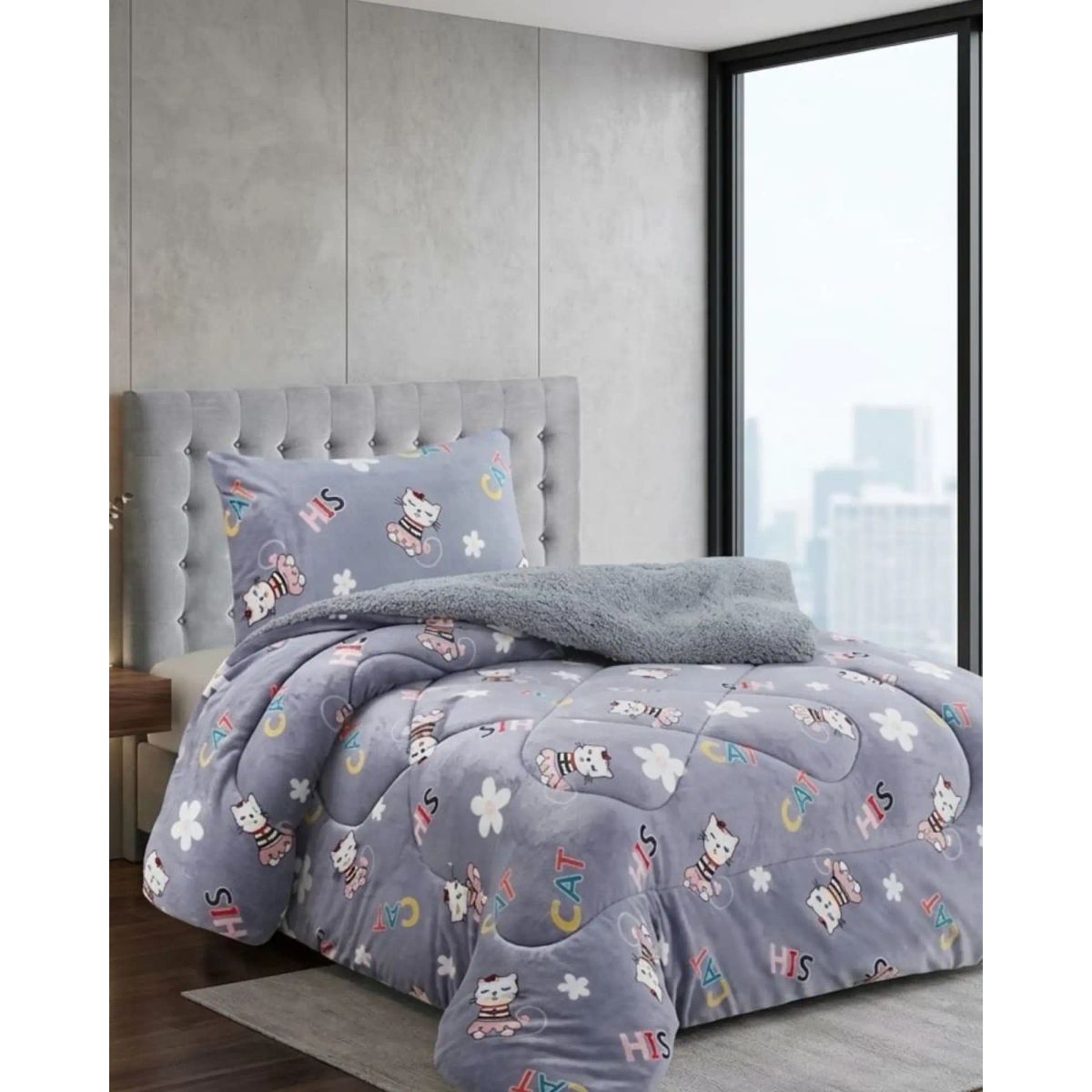 GENERICO - Cubrecama Plush con Chiporro Extra Suave y Térmico Invierno Plaza y Media04