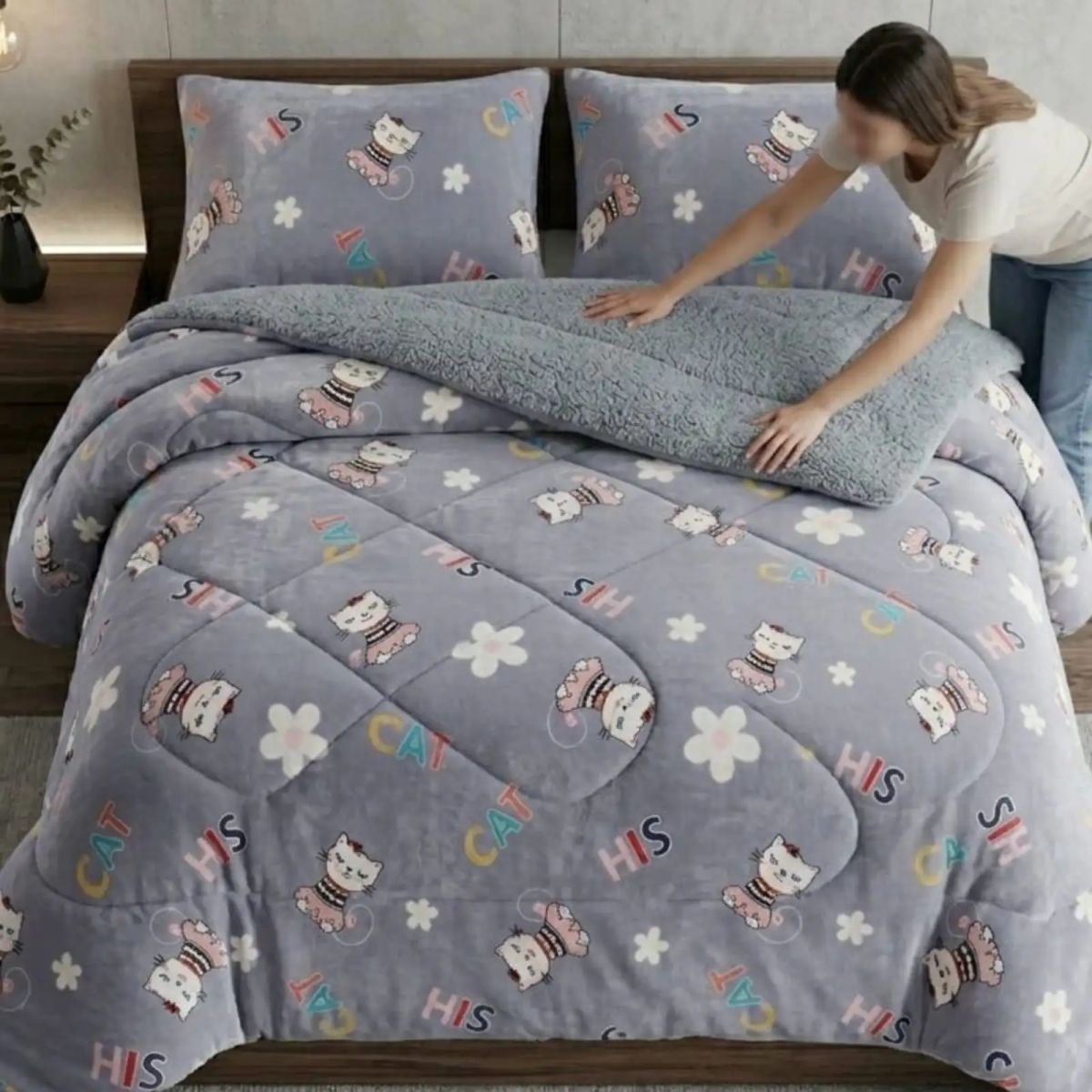 GENERICO - Cubrecama Plush con Chiporro Extra Suave y Térmico Invierno Plaza y Media04