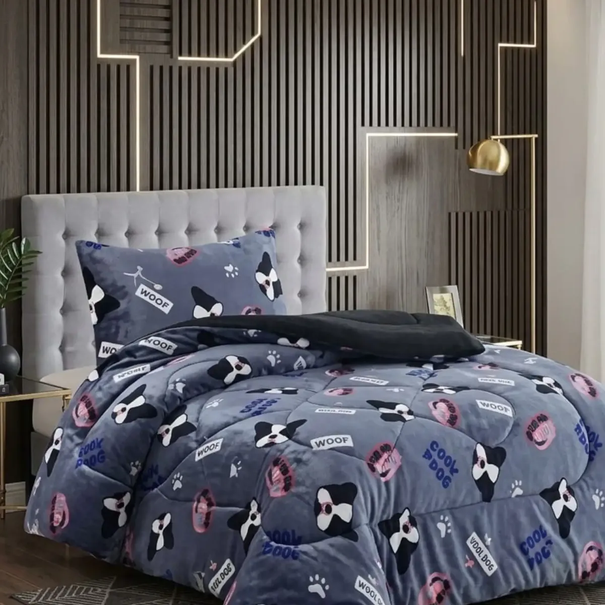 GENERICO - Cubrecama Plush con Chiporro Extra Suave y Térmico Invierno Plaza y Media12