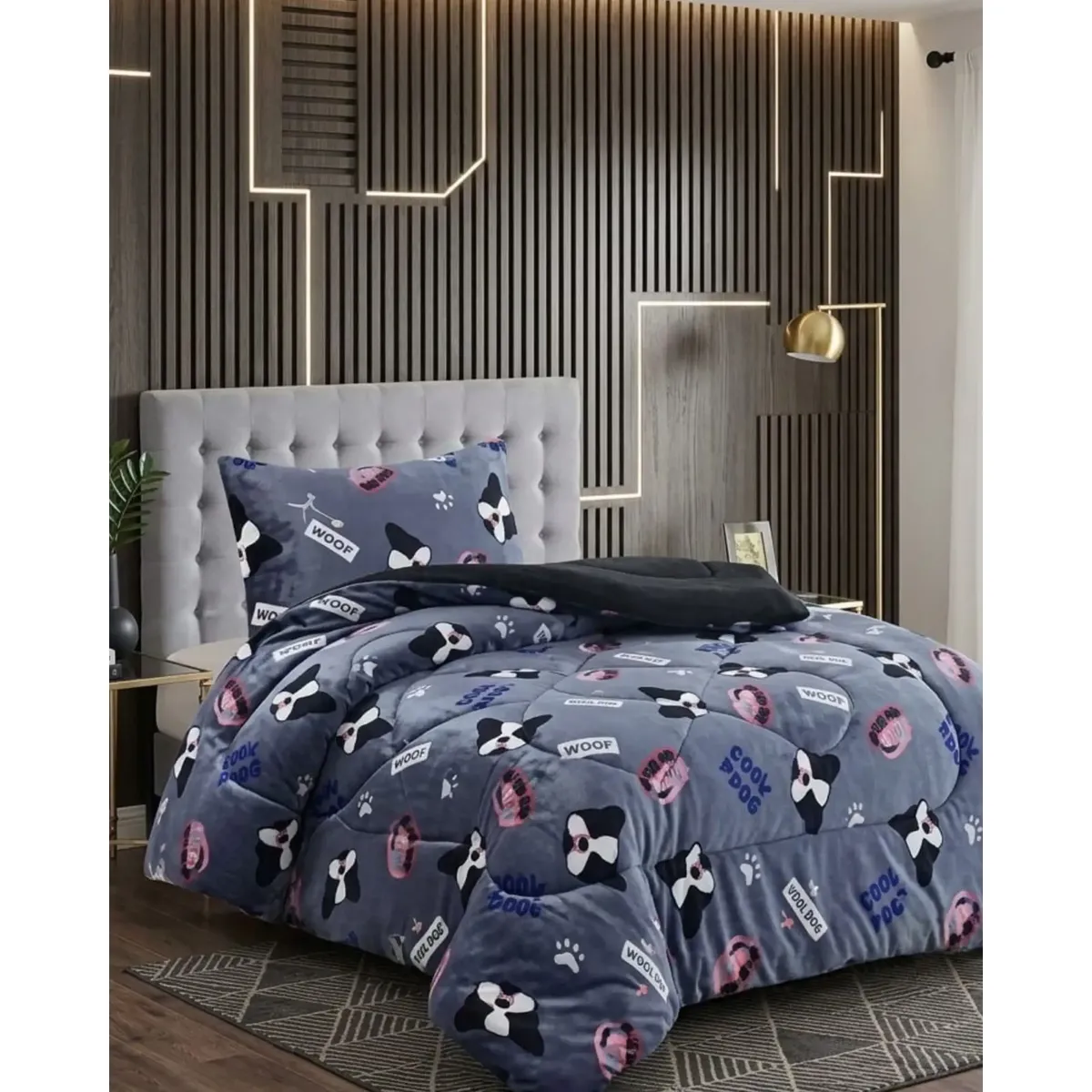 GENERICO - Cubrecama Plush con Chiporro Extra Suave y Térmico Invierno Plaza y Media12