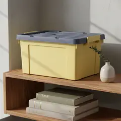 GENERICO - Caja Organizadora Plástica 15 Lt Con Tapa 38x28x22cm