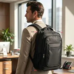 UTILISIMO - Mochila Jumbo Viaje Cabina Impermeable Resistente Notebook 53cm Negro 28L