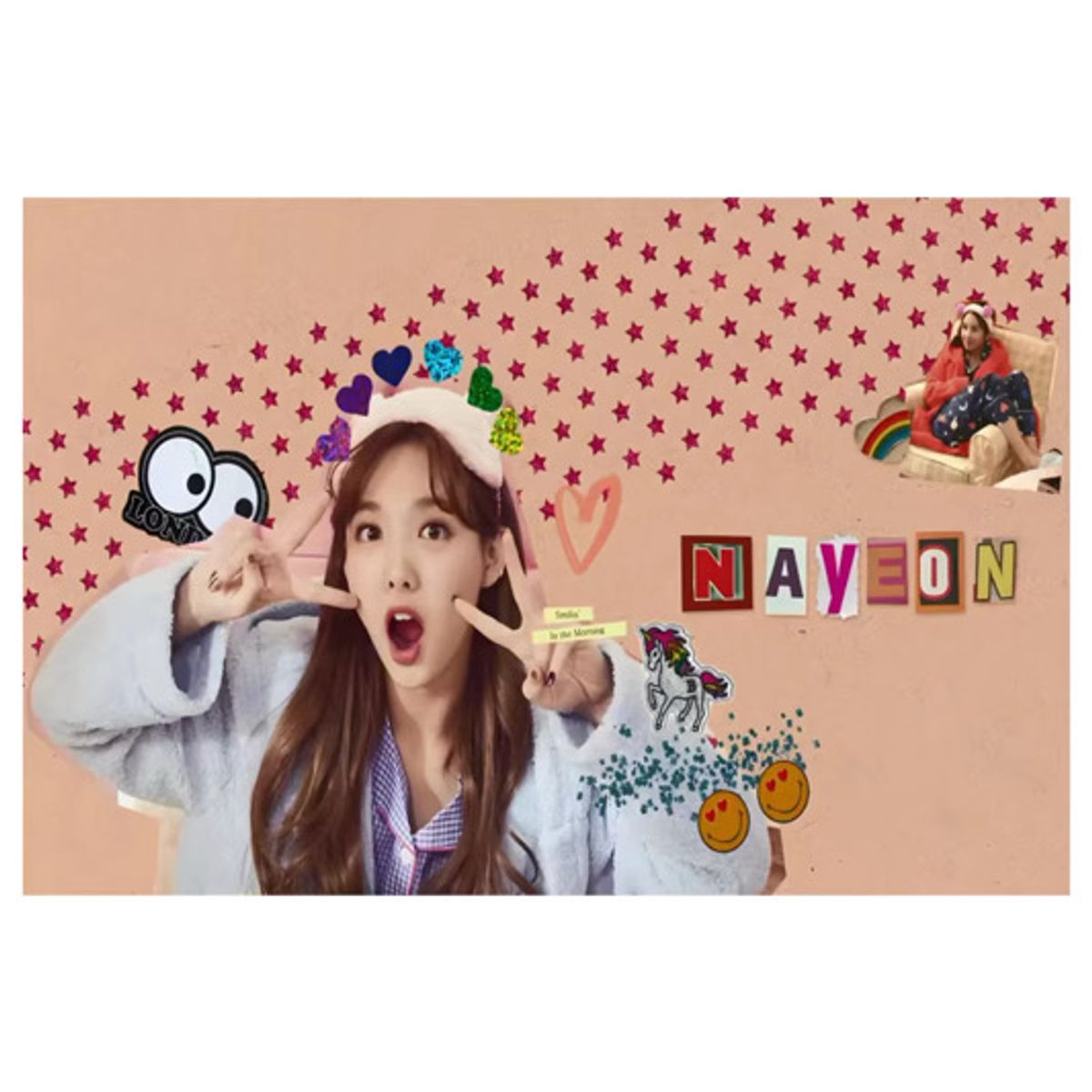 GENERICO - Fondo Cumpleaños Kpop Nayeon Twice Sintética 100x150cm