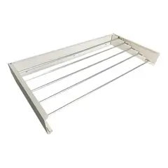 ZZODS - Tendedero de pared retráctil mágico de 80 cm. Blanco, 5 varillas invisibles para ropa, apartamento, lugar pequeño.