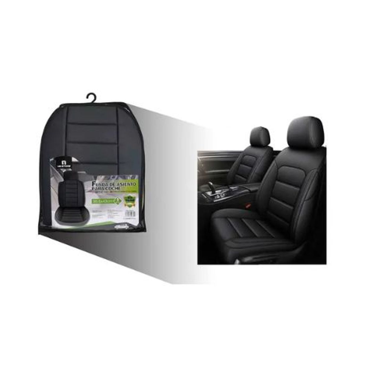 GENERICO - FUNDA DE ASIENTO PARA AUTOMOVIL NEGRO