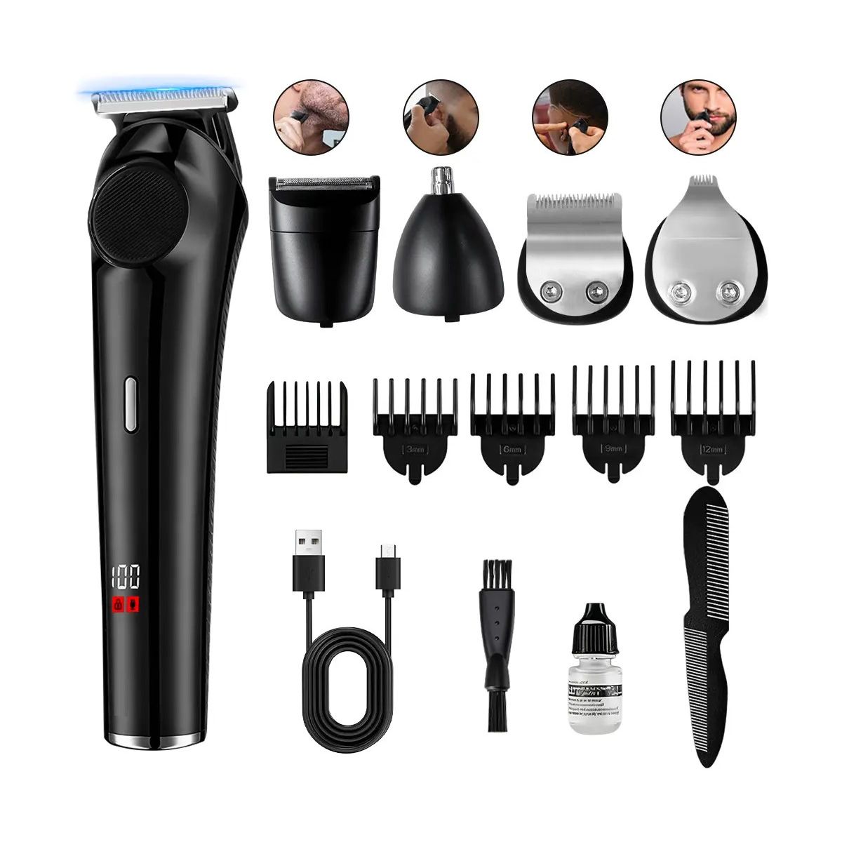 GENERICO - Máquina Afeitadora Electrica Barba Corporal 5en1 Labg