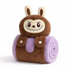GENERICO - Manta Infantil Peluche 3 en 1 Diseño Animado Felpa Suave