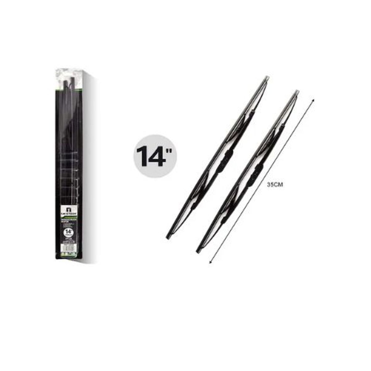 GENERICO - PACK DE 2 LIMPIAPARABRISAS TRADICIONALES 14" 35CM