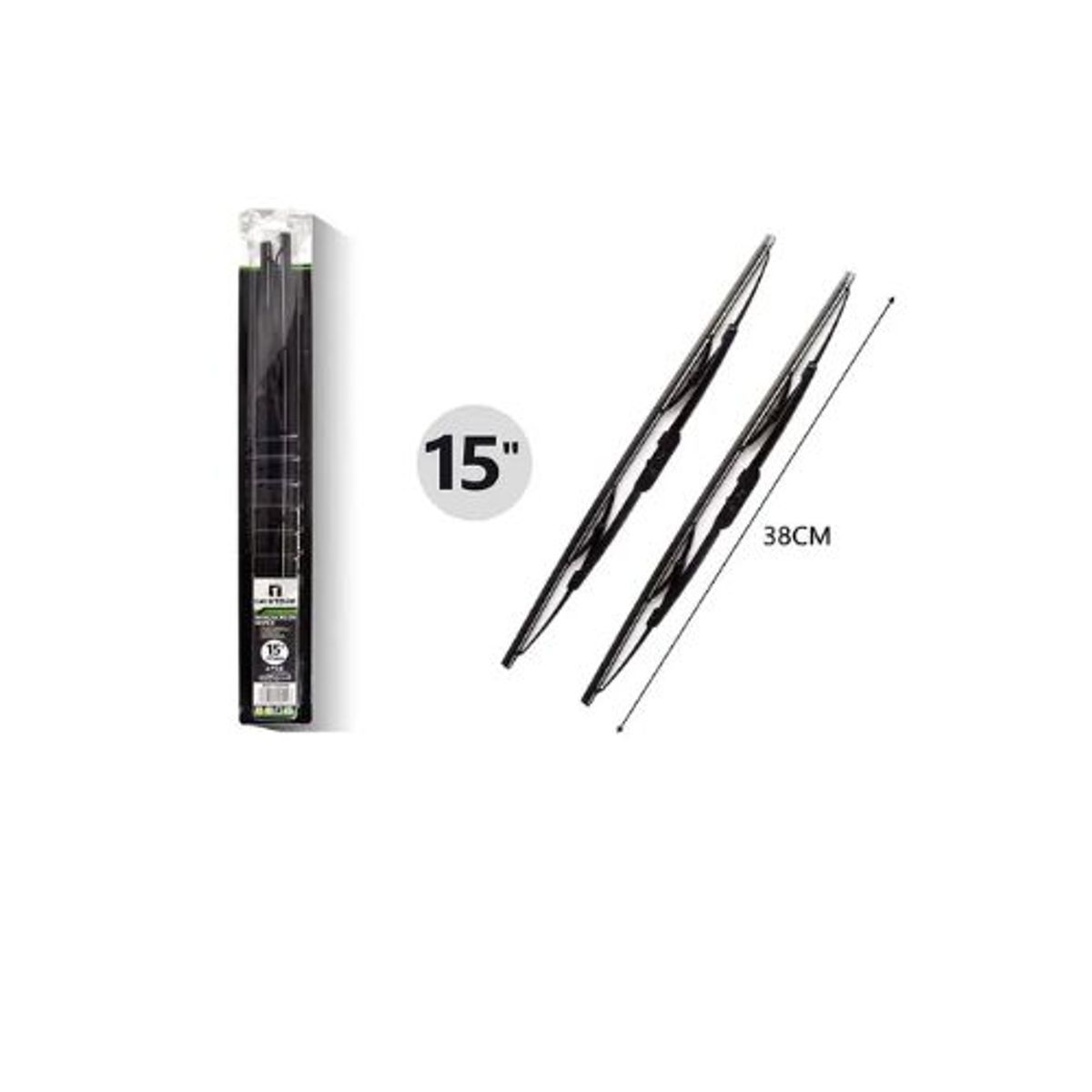GENERICO - PACK DE 2 LIMPIAPARABRISAS TRADICIONALES 15" 38CM