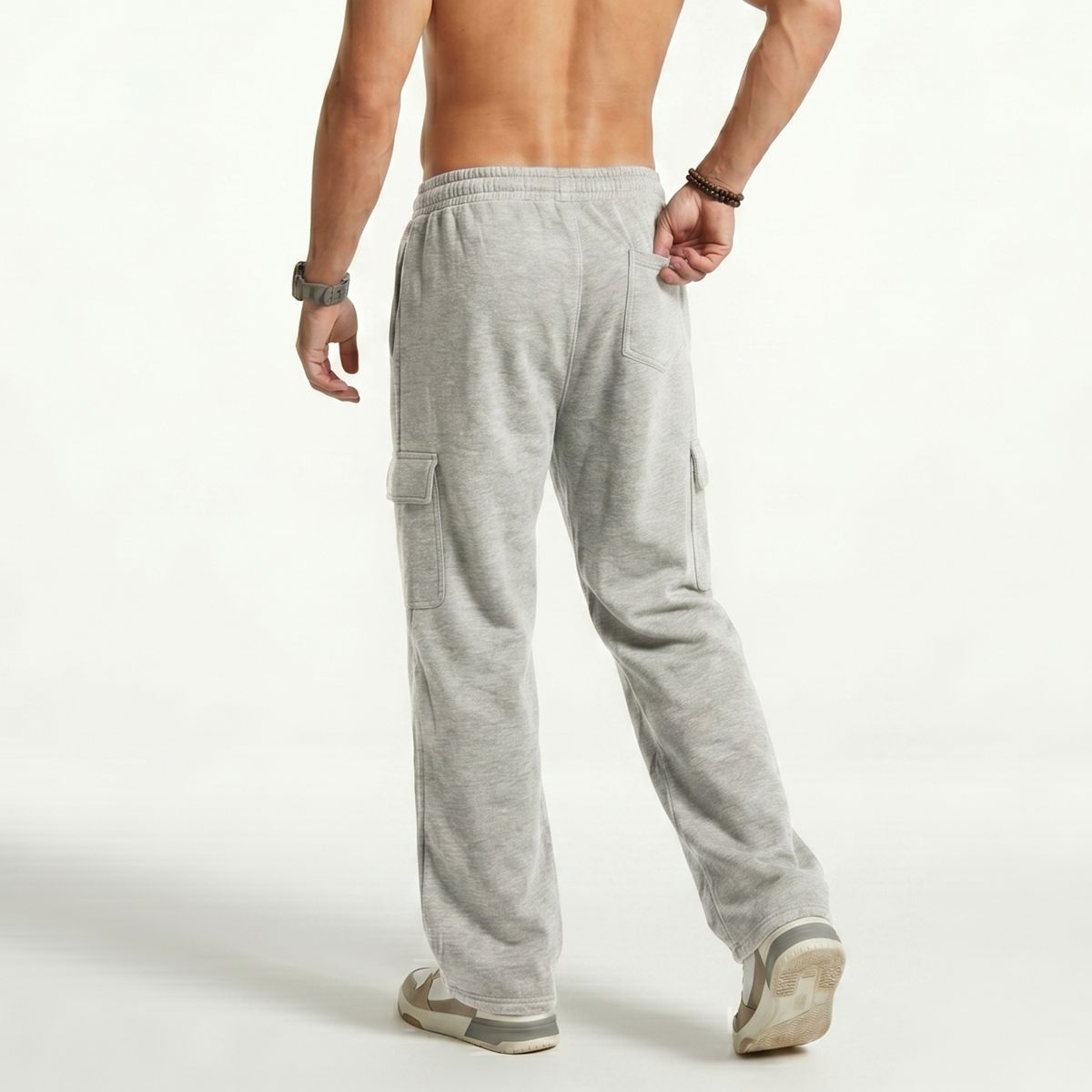 D'JOE - Pantalon Buzo Cargo Forro Polar Hombre