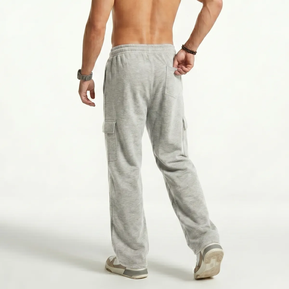 D'JOE - Pantalon Buzo Cargo Forro Polar Hombre