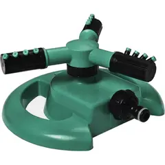 GENERICO - Aspersor de agua de jardín giratorio automático de 360° de 3 brazos