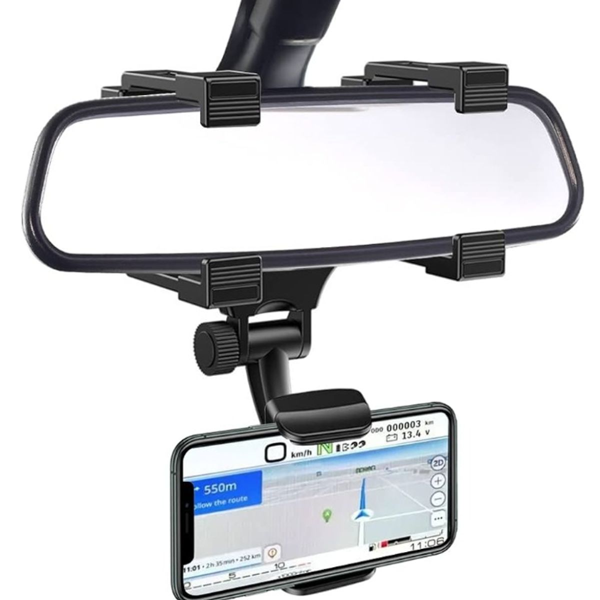MOVI - SOPORTE DE CELULAR AJUSTABLE PARA ESPEJO RETROVISOR