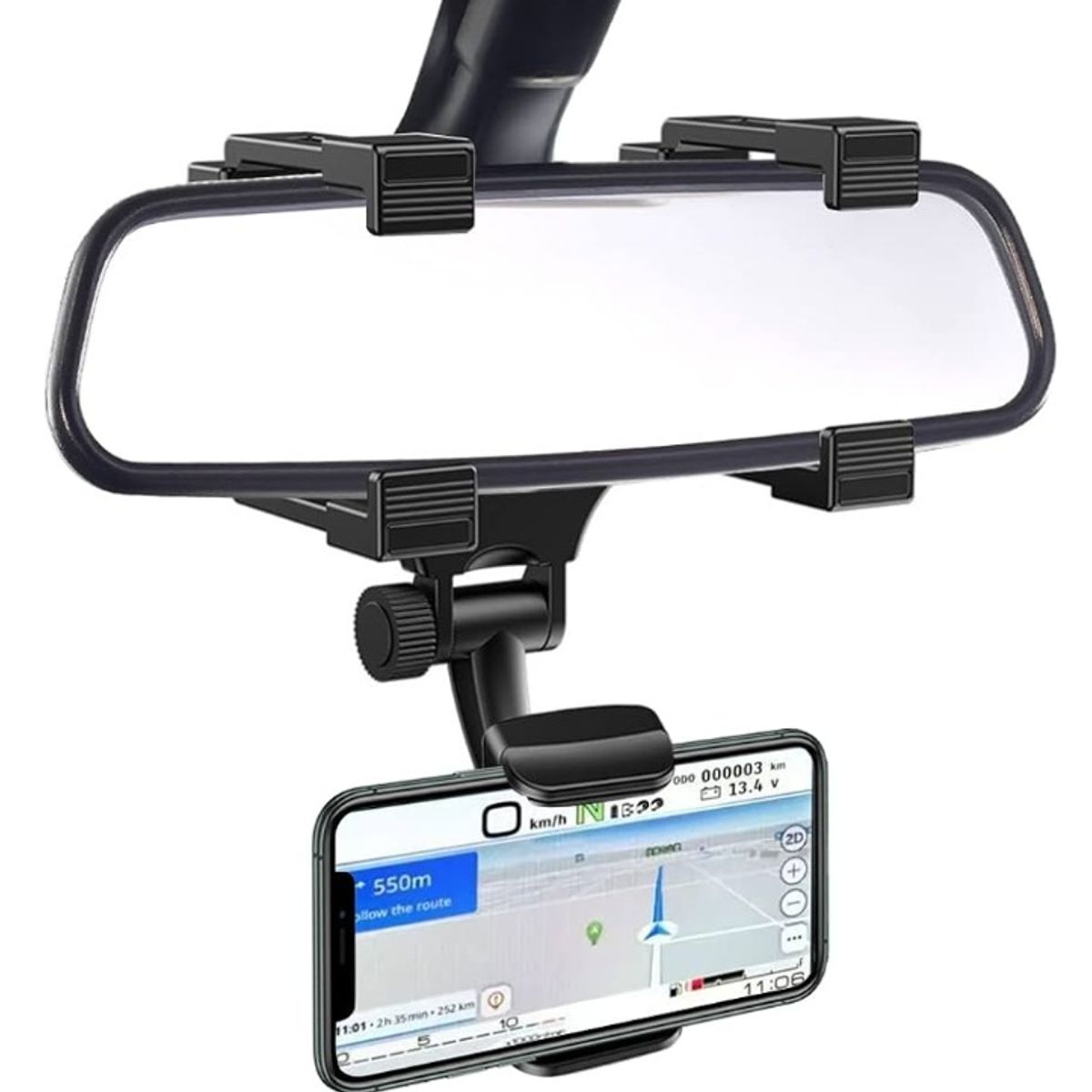 MOVI - SOPORTE DE CELULAR AJUSTABLE PARA ESPEJO RETROVISOR
