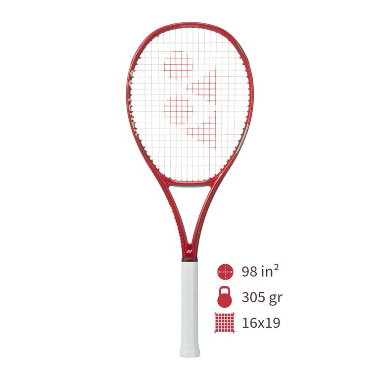 Raqueta de Tenis VCORE 98 305g Grip 1 Ruby Red Spin y Control
